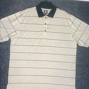 FootJoy Black and White Striped Polo Shirt